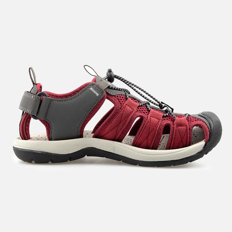 Knixmax Damen Sandalen mit geschlossener Zehenpartie Rot Wide Fit Sport Sommerschuhe (Upgrade Version)