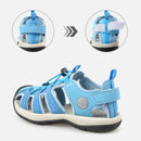 Knixmax Damen Geschlossene Zehensandalen Blau Wide Fit Sport Sommerschuhe (Upgrade Version)