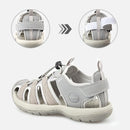 Knixmax Damen Geschlossene Zehen Sandalen Grau Wide Fit Sport Sommerschuhe (Upgrade Version)