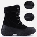 Knixmax Herren Schneestiefel Schwarz Wasserdichte Sohle Winterstiefel