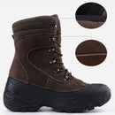 Knixmax Herren Schneestiefel Braun Wasserdichte Sohle Winterstiefel