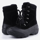 Knixmax Herren Schneestiefel Schwarz Wasserdichte Sohle Winterstiefel