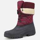 Knixmax Damen rote Schneestiefel mit warmer Fütterung, wasserdichtem Obermaterial und rutschfester Sohle Winterstiefel