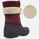 Knixmax Damen rote Schneestiefel mit warmer Fütterung, wasserdichtem Obermaterial und rutschfester Sohle Winterstiefel