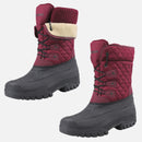 Knixmax Damen rote Schneestiefel mit warmer Fütterung, wasserdichtem Obermaterial und rutschfester Sohle Winterstiefel