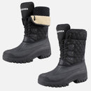 Knixmax Schwarze Damen Schneestiefel mit warmem Futter, wasserdichtem Obermaterial und rutschfester Sohle Winterstiefel