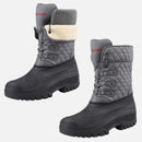 Knixmax Damen Schneestiefel grau mit warmer Fütterung, wasserdichtem Obermaterial und rutschfester Sohle Winterstiefel