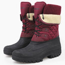 Knixmax Damen rote Schneestiefel mit warmer Fütterung, wasserdichtem Obermaterial und rutschfester Sohle Winterstiefel