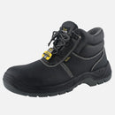 TIESTRA Work Boots for Men High Rise Slip Resistant Steel Toe Outdoor Waterproof Hiking Boots - Knixmax