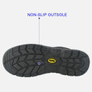 TIESTRA Work Boots for Men High Rise Slip Resistant Steel Toe Outdoor Waterproof Hiking Boots - Knixmax