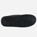 TIESTRA Warme Herren-Hausschuhe mit Klettverschluss für den Innenbereich, grauer Filz, rutschfest, breite Passform