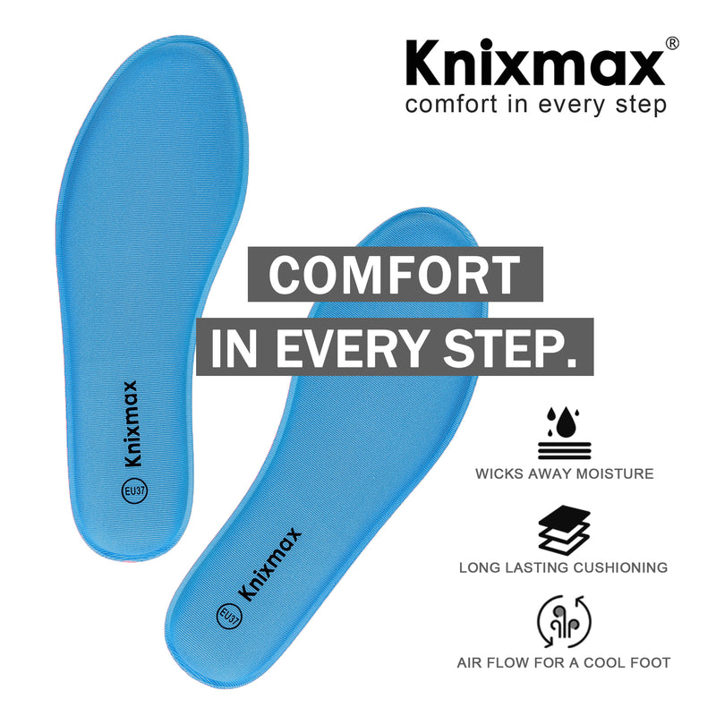 Knixmax Damen Memory Foam Einlegesohlen, Blau, für Sportschuhe & Sneaker
